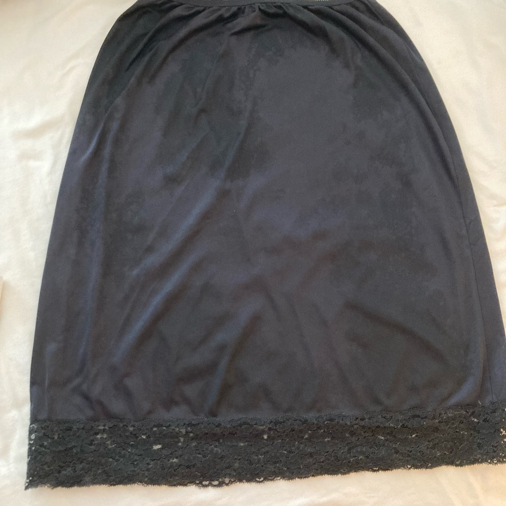 Vintage Vassarette Black Skirt with Lace Detail